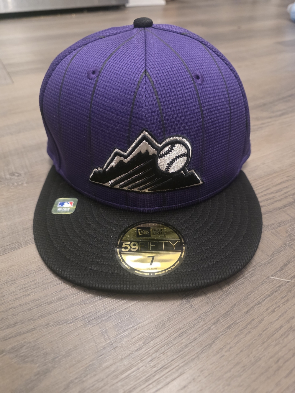 New Era Purple and Black 59FIFTY Mountain Logo Fitted Hat